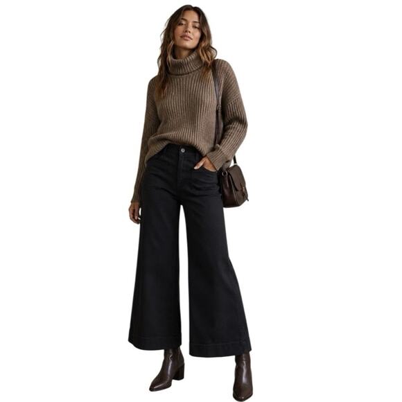 Maeve by Anthropologie Pants - Maeve Anthropologie The Colette High-Rise Wide-Leg Pants Size 32 Brown | 29-21